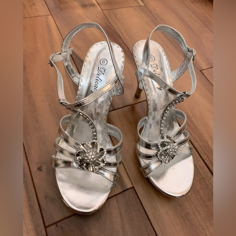 Delicacy Silver Sandal Sparkly Heels
